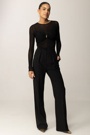 Elisabetta Franchi Body In Jersey con Placca Gioiello BO01657E2 NERO