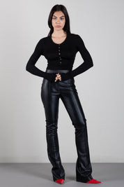 Elisabetta Franchi Body In Jersey Leggero con Inserti a Costine BO01B66E2 NERO