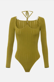 Elisabetta Franchi Body In Maglia con Allaccio Al Collo BK76B56E2 IGUANA