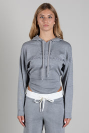 Elisabetta Franchi Body In Maglia con Cappuccio BK87S66E2 GRIGIO MELANGE