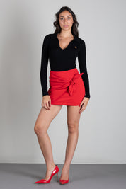 Elisabetta Franchi Body In Maglia con Ricami à Jour BK02B66E2 NERO