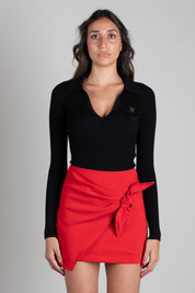 Elisabetta Franchi Body In Maglia con Ricami à Jour BK02B66E2 NERO