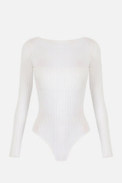 Elisabetta Franchi Body In Maglia con Trasparenze BK84S62E2 AVORIO