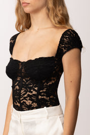 Khloe Femme Body In Pizzo con Scollo Romantico 2312 BLACK