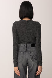 Patrizia Pepe Body Lurex con Cut-out 2M4506 J340 NERO SILVER
