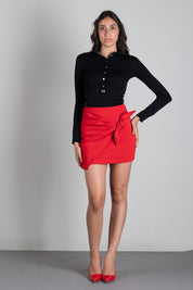 Elisabetta Franchi Body Slim con Colletto e Bottoni Dorati CB00466E2 NERO