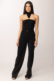 Elisabetta Franchi Body Smanicato con Fermaglio Gioiello BO01761E2 NERO