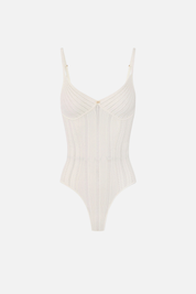 Elisabetta Franchi Body Smanicato In Maglia a Jour BK85B62E2 AVORIO