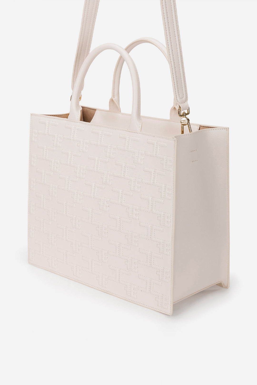 Elisabetta Franchi Bold Monogram Large Shopper BURRO