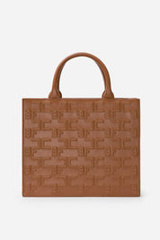 Elisabetta Franchi Bold Monogram Medium Shopper CUOIO