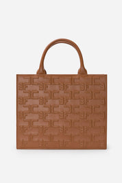 Elisabetta Franchi Bold Monogram Medium Shopper CUOIO
