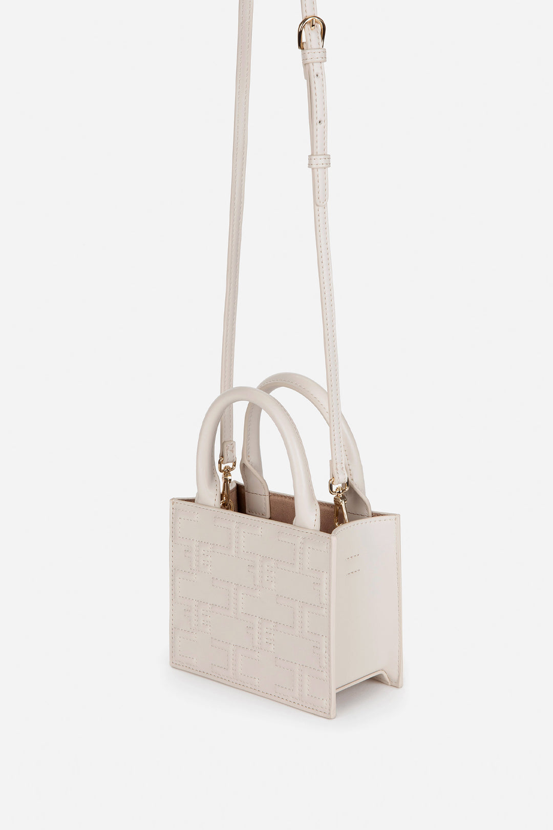 Elisabetta Franchi Bold Monogram Mini Shopper BURRO