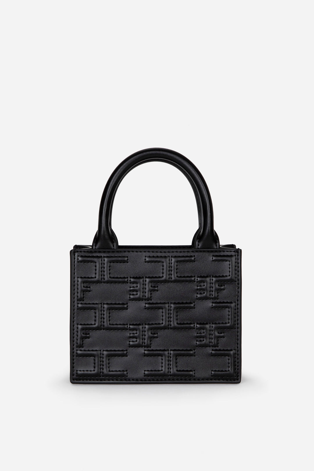 Elisabetta Franchi Bold Monogram Mini Shopper NERO