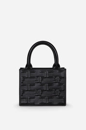 Elisabetta Franchi Bold Monogram Mini Shopper NERO