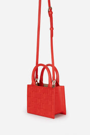 Elisabetta Franchi Bold Monogram Mini Shopper ROSSO