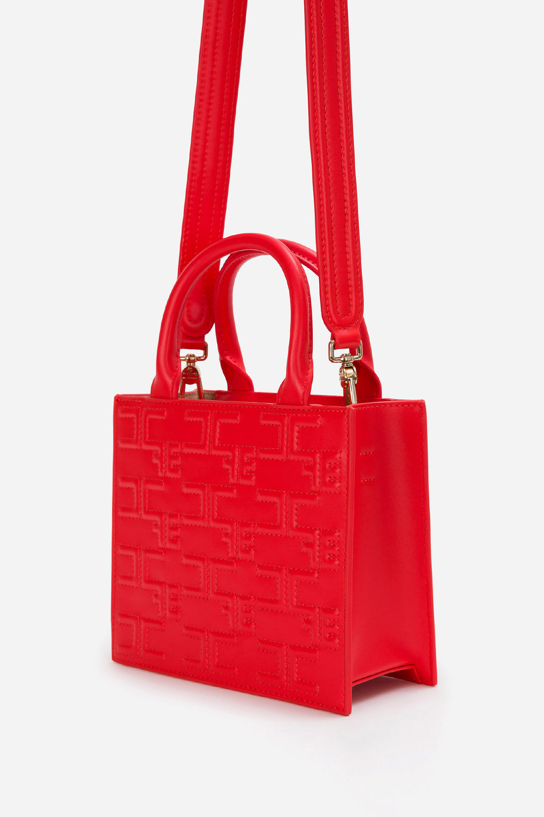 Elisabetta Franchi Bold Monogram Small Shopper ROSSO
