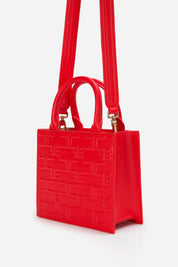 Elisabetta Franchi Bold Monogram Small Shopper ROSSO