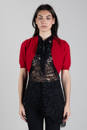 Twin-set Bolero Cropped In Maglia Effetto Spazzolato 262TT3022 BLOODY MARY