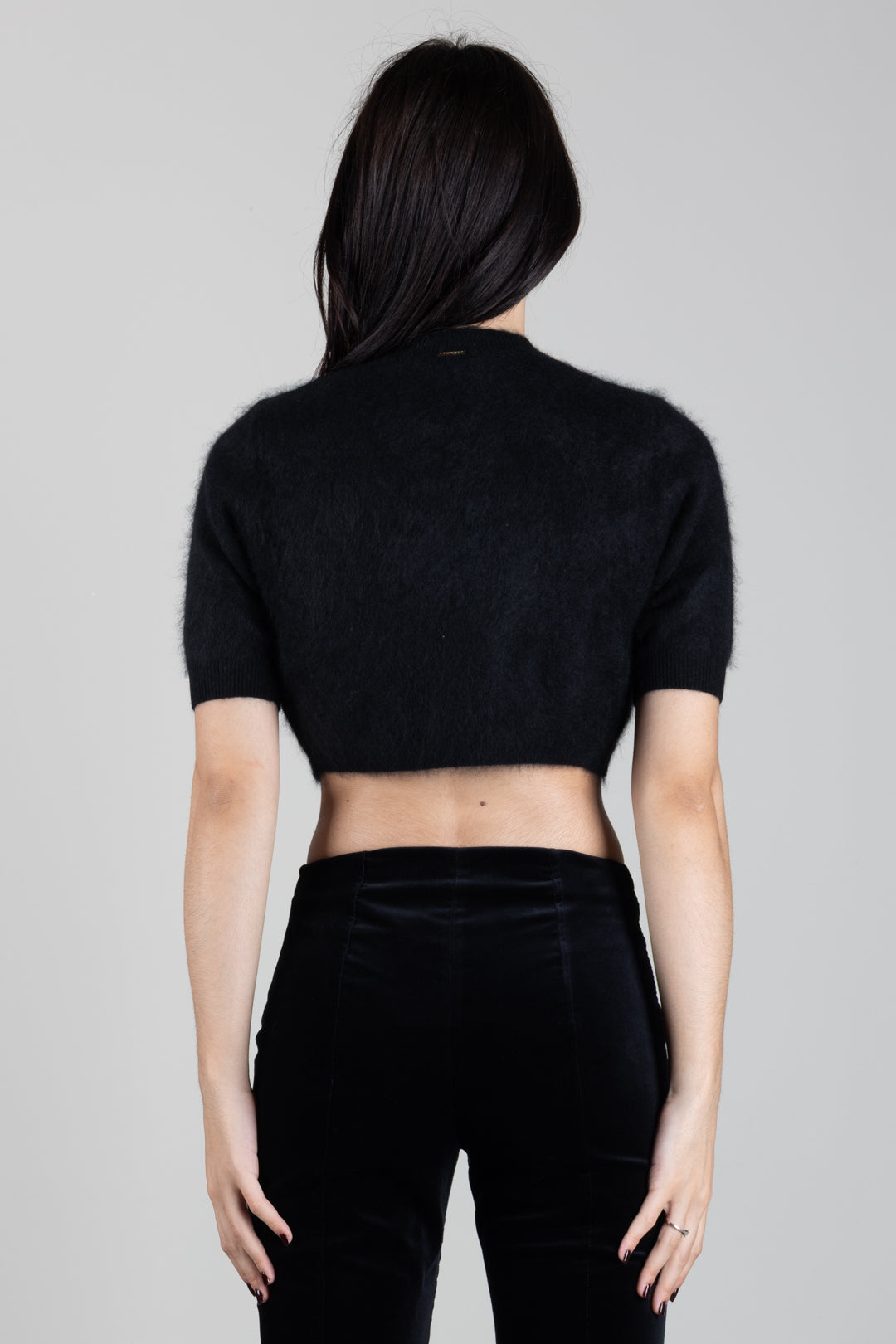 Twin-set Bolero Cropped In Maglia Effetto Spazzolato 262TT3022 NERO