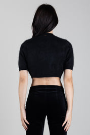 Twin-set Bolero Cropped In Maglia Effetto Spazzolato 262TT3022 NERO