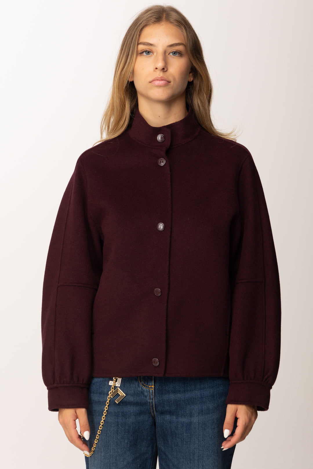 Twin-set Bomber Caban In Panno Double 252TP2071 WINETASTING