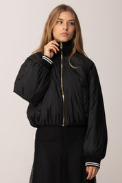 Pinko Bomber Corta con Colletto Alto e Zip NERO LIMOUSINE