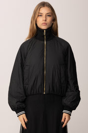 Pinko Bomber Corta con Colletto Alto e Zip NERO LIMOUSINE