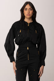 Elisabetta Franchi Bomber Corto In Tessuto Vela NERO