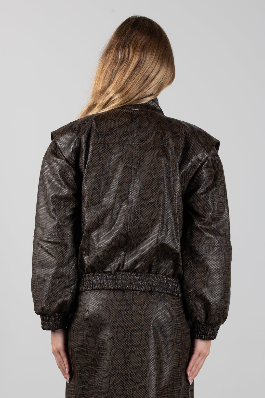 Twin-set Bomber Effetto Pelle Stampa Pitone 262TT2280 ST.PYTHON BROWN/BLAC