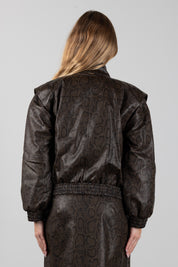 Twin-set Bomber Effetto Pelle Stampa Pitone 262TT2280 ST.PYTHON BROWN/BLAC