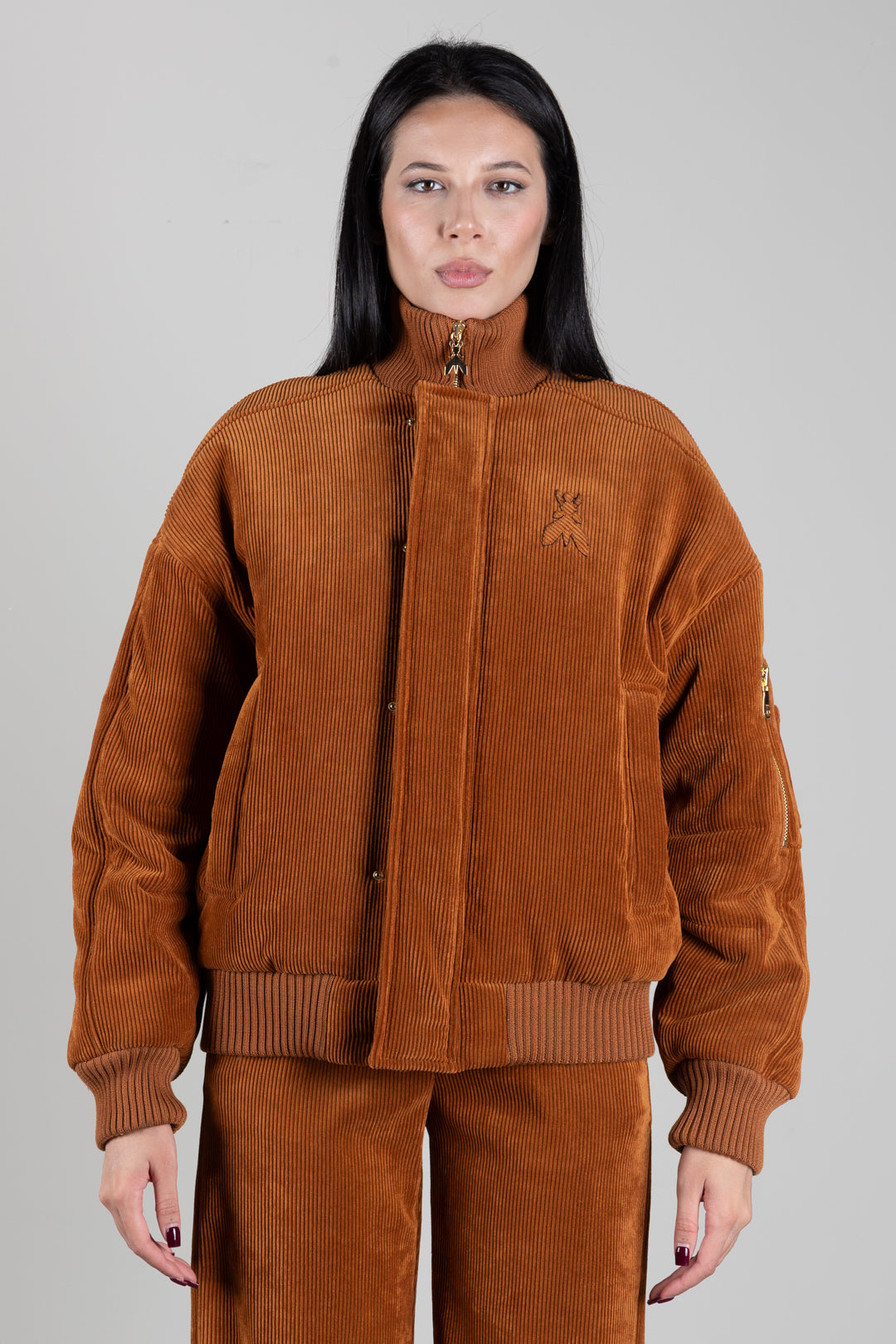 Patrizia Pepe Bomber Imbottito In Velluto 2O0092 C0262 WARM CARAMEL