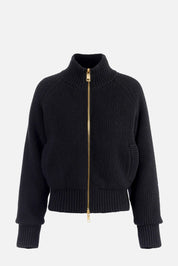 Elisabetta Franchi Bomber In Maglia con Etichetta Sul Retro JK07S56E2 NERO