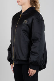 Elisabetta Franchi Bambina Bomber In Nylon con Patch Logo EFGB141CNY044.N000