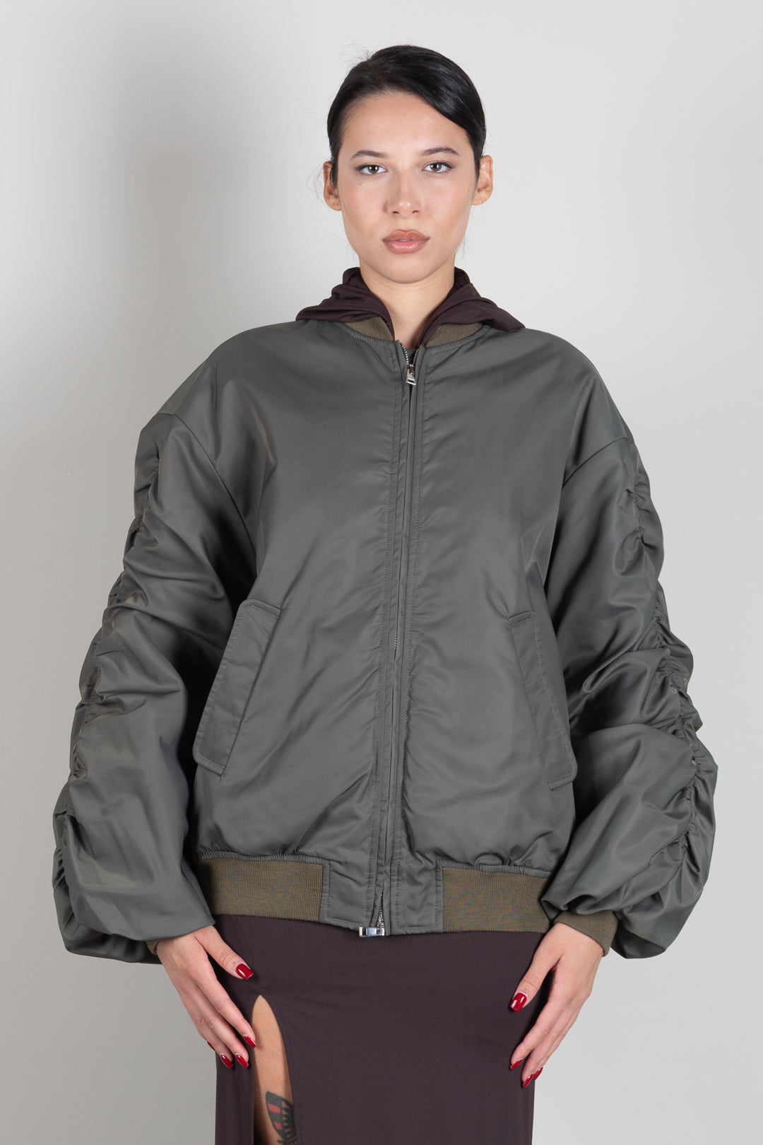 Aniye By Bomber Over Kate con Maniche Arricciate 181231 ARMY :AI26