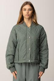 Pinko Bomber Trapuntato con Applicazioni Gioiello VERDE-ERBA TAGLIATA