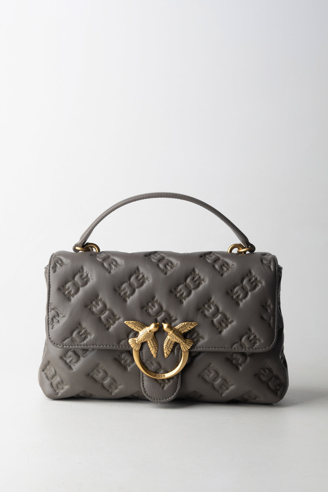 Pinko Borsa a Mano Love Birds GRIGIO ASFALTO 1 - ANTIQUE GOL