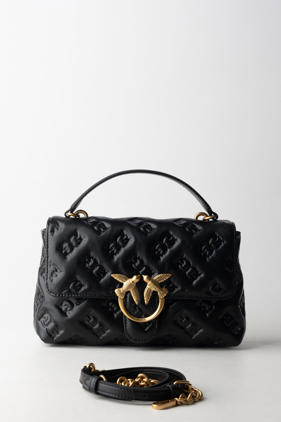 Pinko Borsa a Mano Love Birds NERO-ANTIQUE GOLD