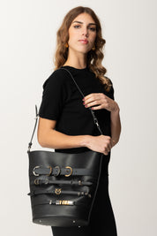 Pinko Borsa a Secchiello con Fibbie 104366 A26K NERO LIMOUSINE A