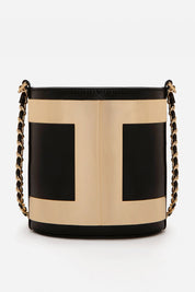 Elisabetta Franchi Borsa a Secchiello con Maxi Logo In Metallo NERO