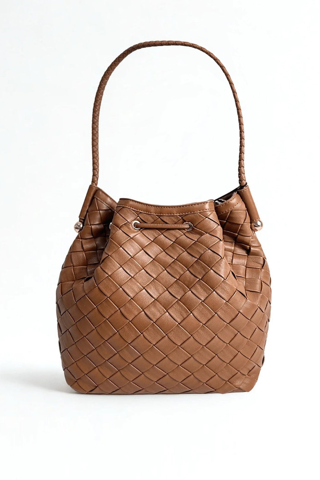 Twin-set Borsa a Secchiello Intrecciata a Mano 261TB7302 CUOIO