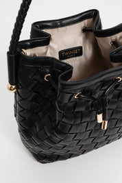 Twin-set Borsa a Secchiello Intrecciata a Mano 261TB7302 NERO