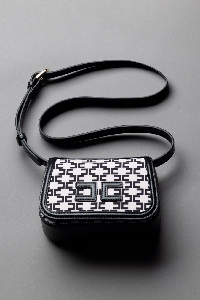 Elisabetta Franchi Bambina Borsa a Spalla con Motivo Monogram e Placca Logo EFBO119CGA039.D596