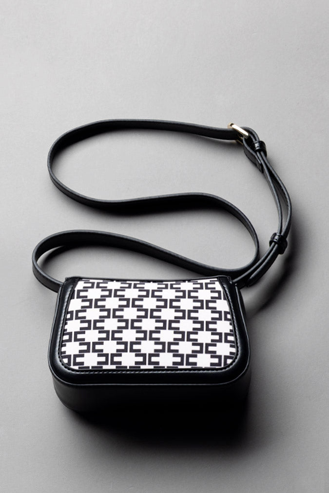 Elisabetta Franchi Bambina Borsa a Spalla con Motivo Monogram e Placca Logo EFBO119CGA039.D596