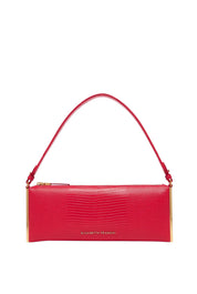 Elisabetta Franchi Borsa a Spalla con Stampa Lucertola e Dettagli Dorati BS15A66E2 RED PASSION