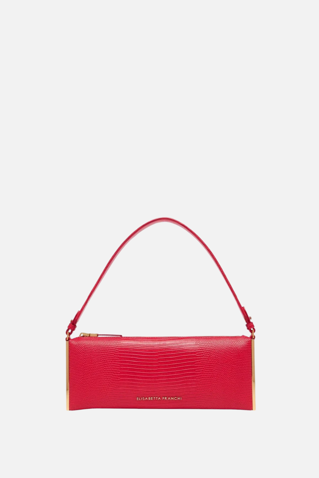Elisabetta Franchi Borsa a Spalla con Stampa Lucertola e Dettagli Dorati BS15A66E2 RED PASSION
