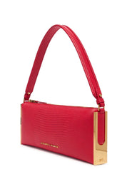 Elisabetta Franchi Borsa a Spalla con Stampa Lucertola e Dettagli Dorati BS15A66E2 RED PASSION