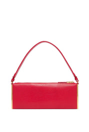 Elisabetta Franchi Borsa a Spalla con Stampa Lucertola e Dettagli Dorati BS15A66E2 RED PASSION