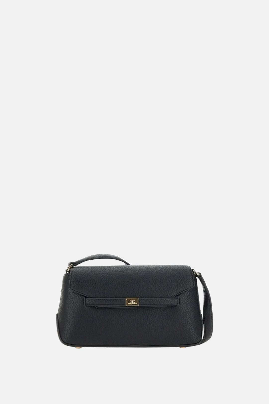 Elisabetta Franchi Borsa a Spalla Effetto Pelle con Placca Logo BS01A66E2 NERO