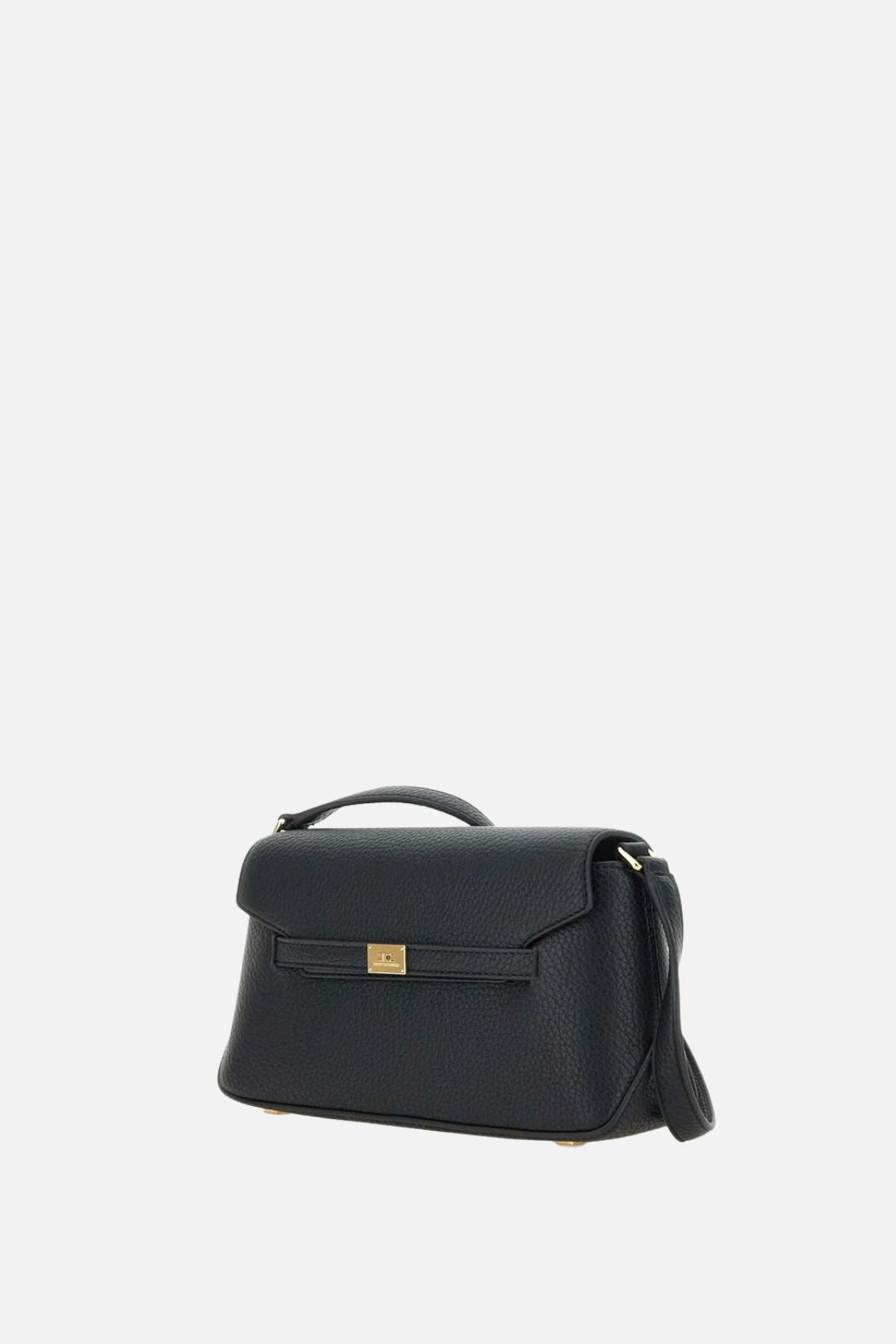 Elisabetta Franchi Borsa a Spalla Effetto Pelle con Placca Logo BS01A66E2 NERO