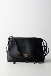 Pinko Borsa a Spalla In Pelle Liscia con Coulisse NERO-ANTIQUE GOLD